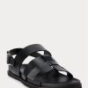 Sandale negre Ralph Lauren Biorn din piele de vițel pentru bărbați Sandale negre Ralph Lauren Biorn din piele de vițel pentru bărbați