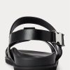 Sandale negre Ralph Lauren Biorn din piele de vițel pentru bărbați Sandale negre Ralph Lauren Biorn din piele de vițel pentru bărbați