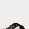 Sandale negre Ralph Lauren Jacie din piele de vițel pentru femei