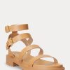 Sandale Ralph Lauren Kayleen din piele Nappa de damă galben deschis