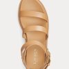 Sandale Ralph Lauren Kayleen din piele Nappa de damă galben deschis