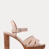Sandale Ralph Lauren Soffia din piele Nappa de damă roz deschis Sandale Ralph Lauren Soffia din piele Nappa de damă roz deschis
