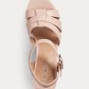 Sandale Ralph Lauren Soffia din piele Nappa de damă roz deschis Sandale Ralph Lauren Soffia din piele Nappa de damă roz deschis