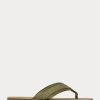 Slapi pentru bărbați, din piele de căprioară, cu finisaje grosgrain, Ralph Lauren, Dark Olive