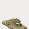 Slapi pentru bărbați, din piele de căprioară, cu finisaje grosgrain, Ralph Lauren, Dark Olive