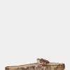 Snake pentru femei Ralph Lauren Brynn Embossed Leather & Haircalf Driver Pantofi plati