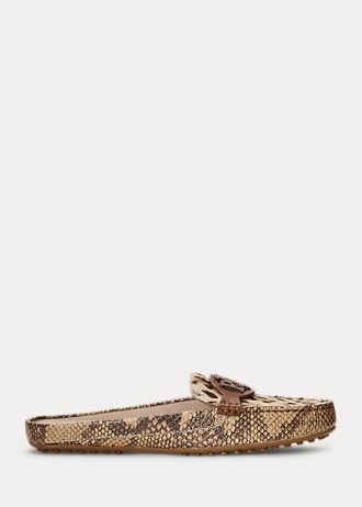 Snake pentru femei Ralph Lauren Brynn Embossed Leather & Haircalf Driver Pantofi plati Snake pentru femei Ralph Lauren Brynn Embossed Leather & Haircalf Driver Pantofi plati