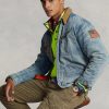 Spălați jachetele de camioner din denim Ralph Lauren pentru bărbați Spălați jachetele de camioner din denim Ralph Lauren pentru bărbați