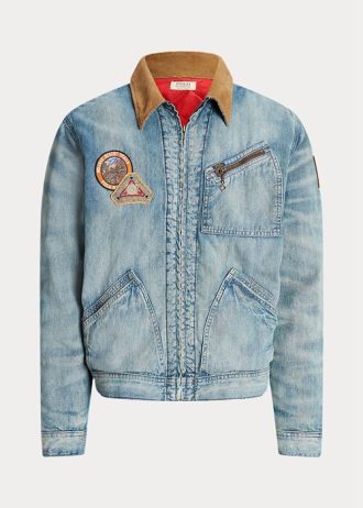 Spălați jachetele de camioner din denim Ralph Lauren pentru bărbați Spălați jachetele de camioner din denim Ralph Lauren pentru bărbați