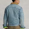 Spălați jachetele de camioner din denim Ralph Lauren pentru bărbați Spălați jachetele de camioner din denim Ralph Lauren pentru bărbați