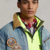 Spălați jachetele de camioner din denim Ralph Lauren pentru bărbați Spălați jachetele de camioner din denim Ralph Lauren pentru bărbați