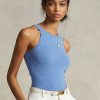 Tancuri albastre din cașmir Ralph Lauren pentru damă Tancuri albastre din cașmir Ralph Lauren pentru damă