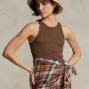 Tancuri maro din bumbac Ralph Lauren pentru damă Tancuri maro din bumbac Ralph Lauren pentru damă