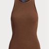 Tancuri maro din bumbac Ralph Lauren pentru damă Tancuri maro din bumbac Ralph Lauren pentru damă
