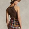 Tancuri maro din bumbac Ralph Lauren pentru damă Tancuri maro din bumbac Ralph Lauren pentru damă