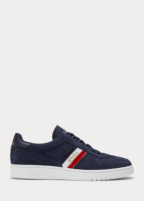 Tenisi de jos din piele intoarsa Ralph Lauren pentru barbati bleumarin Tenisi de jos din piele intoarsa Ralph Lauren pentru barbati bleumarin