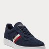 Tenisi de jos din piele intoarsa Ralph Lauren pentru barbati bleumarin Tenisi de jos din piele intoarsa Ralph Lauren pentru barbati bleumarin