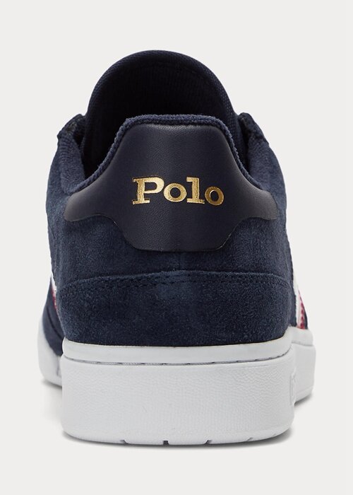 Tenisi de jos din piele intoarsa Ralph Lauren pentru barbati bleumarin Tenisi de jos din piele intoarsa Ralph Lauren pentru barbati bleumarin