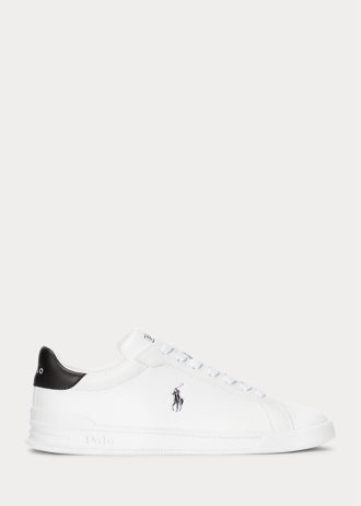 Tenisi din piele Ralph Lauren Heritage Court II alb/negru pentru bărbați Tenisi din piele Ralph Lauren Heritage Court II alb/negru pentru bărbați