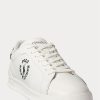 Tenisi din piele Ralph Lauren Heritage Court II alb/negru pentru bărbați Tenisi din piele Ralph Lauren Heritage Court II alb/negru pentru bărbați