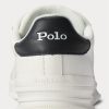 Tenisi din piele Ralph Lauren Heritage Court II alb/negru pentru bărbați Tenisi din piele Ralph Lauren Heritage Court II alb/negru pentru bărbați