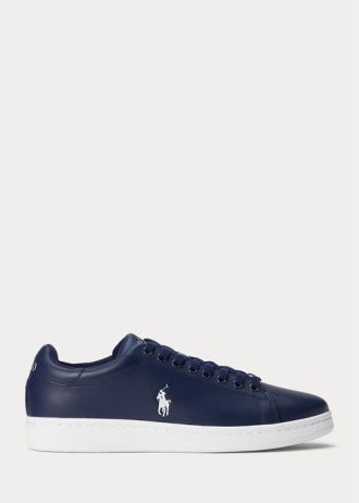 Tenisi din piele Ralph Lauren Wilton pentru bărbați bleumarin/alb