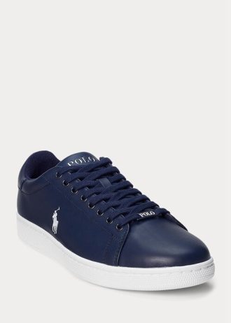 Tenisi din piele Ralph Lauren Wilton pentru bărbați bleumarin/alb