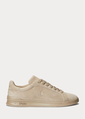 Tenisi kaki Ralph Lauren Heritage Court II din piele intoarsa pentru barbati