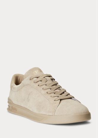 Tenisi kaki Ralph Lauren Heritage Court II din piele intoarsa pentru barbati