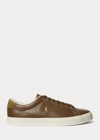 Tenisi maro din piele Ralph Lauren Longwood pentru bărbați