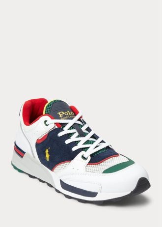 Tenisi Ralph Lauren Trackster 200 pentru bărbați alb/marin Tenisi Ralph Lauren Trackster 200 pentru bărbați alb/marin