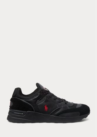 Tenisi Ralph Lauren Trackster 200 pentru bărbați negri/roșii Tenisi Ralph Lauren Trackster 200 pentru bărbați negri/roșii