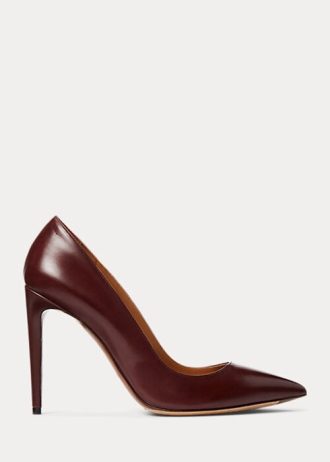 Tocuri de damă, maro închis, Ralph Lauren Celia din piele de vițel