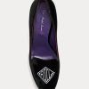 Tocuri din catifea brodate Marion Ralph Lauren pentru femei negre Tocuri din catifea brodate Marion Ralph Lauren pentru femei negre