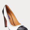Tocuri din piele de vițel color-blocate Ralph Lauren Ainsley pentru femei negre/albe Tocuri din piele de vițel color-blocate Ralph Lauren Ainsley pentru femei negre/albe