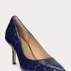 Tocuri din piele în relief Ralph Lauren Lanette pentru femei bleumarin
