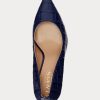 Tocuri din piele în relief Ralph Lauren Lanette pentru femei bleumarin