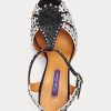 Tocuri din satin ornamentate Ralph Lauren Vasile de damă negru/alb