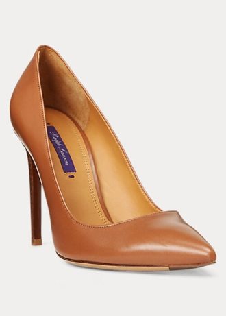 Tocuri maro Ralph Lauren Celia din piele de vițel