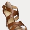 Tocuri maro Ralph Lauren Gisella din piele lustruită de damă