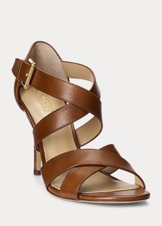 Tocuri maro Ralph Lauren Gisella din piele lustruită de damă