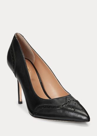 Tocuri negri Ralph Lauren Lynden din piele lustruită de damă