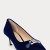 Tocuri Ralph Lauren Amory din catifea pentru femei bleumarin