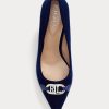 Tocuri Ralph Lauren Amory din catifea pentru femei bleumarin