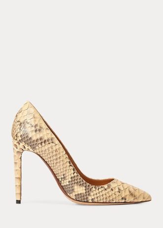 Tocuri Ralph Lauren Celia Python de damă galben deschis Tocuri Ralph Lauren Celia Python de damă galben deschis