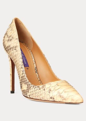 Tocuri Ralph Lauren Celia Python de damă galben deschis Tocuri Ralph Lauren Celia Python de damă galben deschis