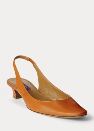 Tocuri Ralph Lauren Kels din piele galben închis pentru damă Tocuri Ralph Lauren Kels din piele galben închis pentru damă