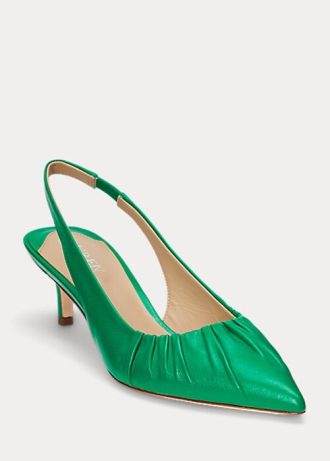 Tocuri Ralph Lauren Lolah din piele Nappa verzi pentru damă