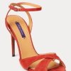 Tocuri roșii Ralph Lauren Kandice din piele de capră pentru damă