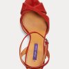 Tocuri roșii Ralph Lauren Kandice din piele de capră pentru damă